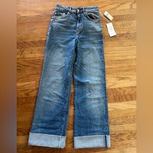 Anthropologie Pilcro Women's Blue Straight Leg Cuffed Jeans